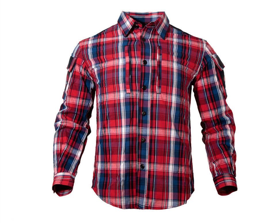 Free Man Plaid Shirt Long-sleeved Loose Plaid Shirt European And American Plaid Shirt Mid-length