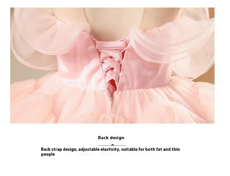 Robe jupon rose de performance pour piano, princesse, pour filles