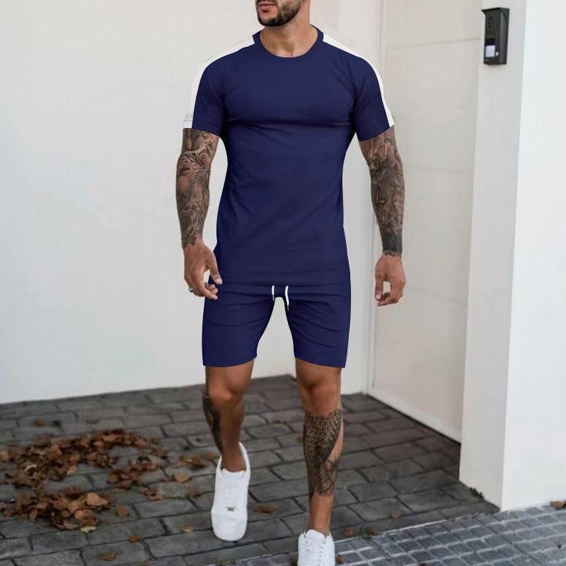 Men's Short Sleeve Sports T-Shirt and Shorts Set