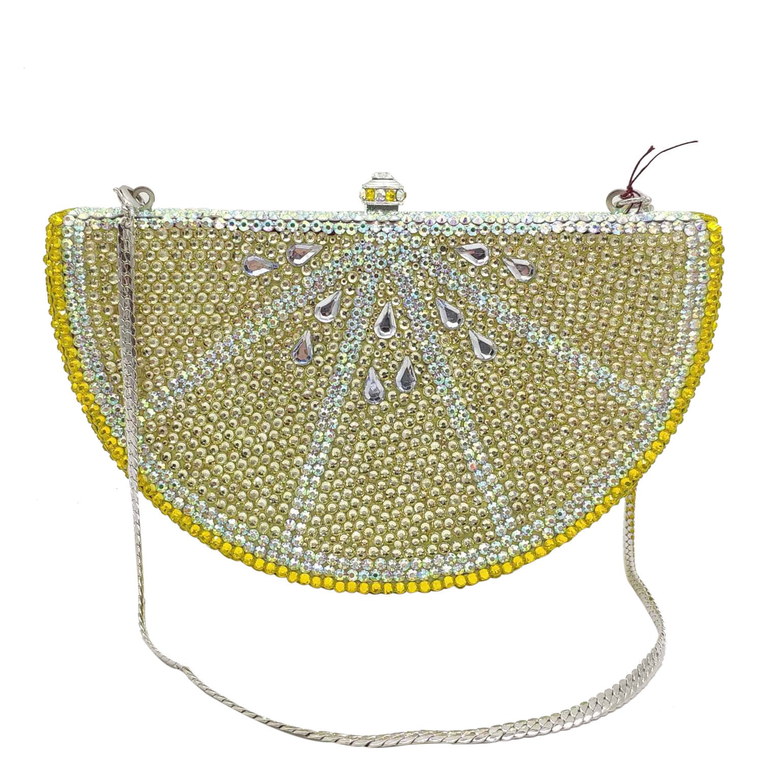 Women's Rhinestone Flat Bottom Party Clutch Bag 17x6x10cm
