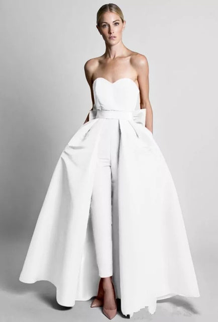 Robe de soirée-combinaison rouge