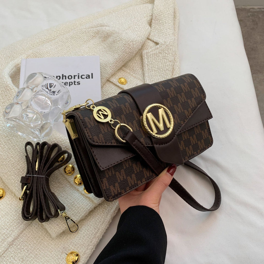 Niche Personality Printed Letter PU Shoulder Messenger Bag