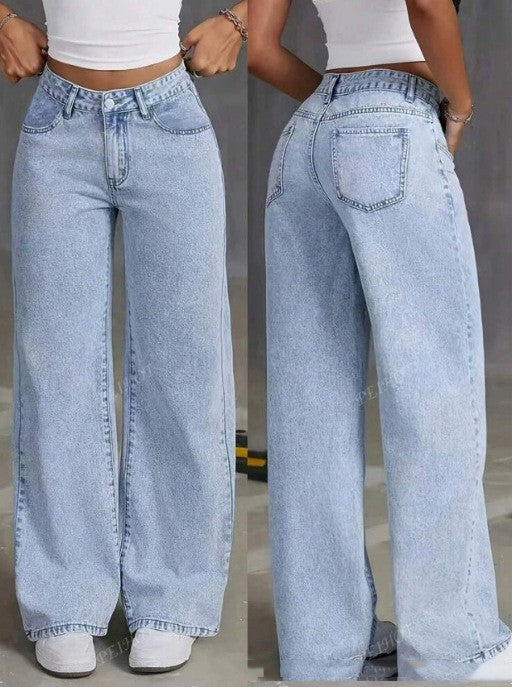 Jean droit taille haute style sucré et épicé - Vêtements pour femmes