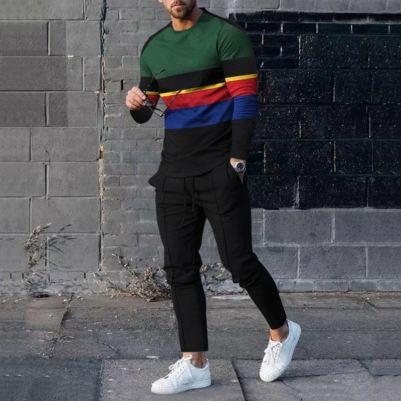 Ensemble de sport décontracté de printemps : T-shirt et pantalon imprimés en 3D