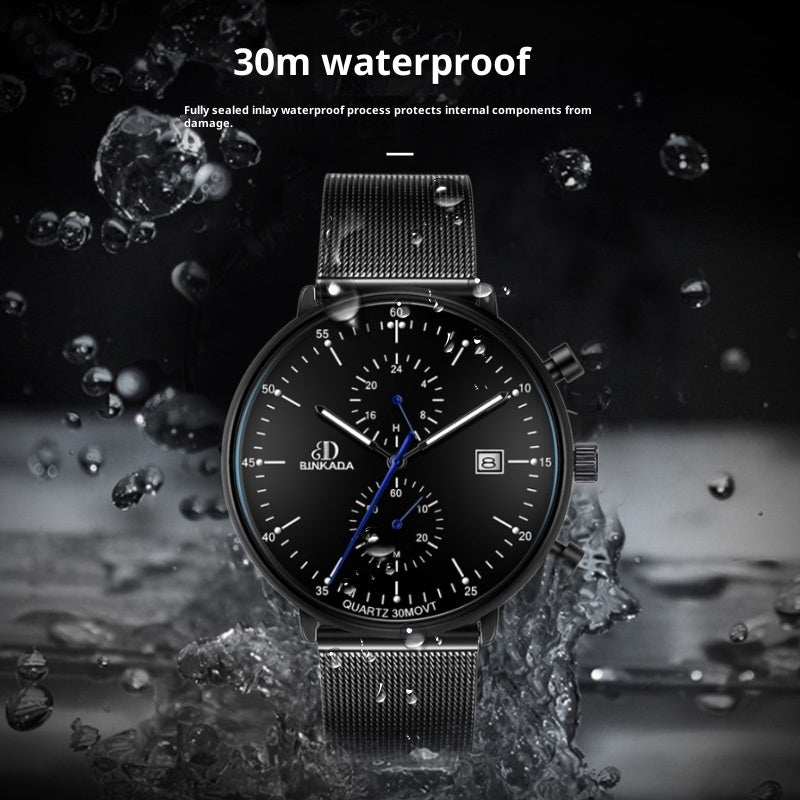 Montre de Sport Lumineuse Étanche à Quartz pour Homme 40mm
