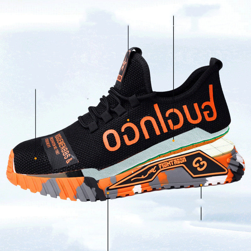 Breathable Flyknit Kevlar Steel Toe Midsole Safety Shoes