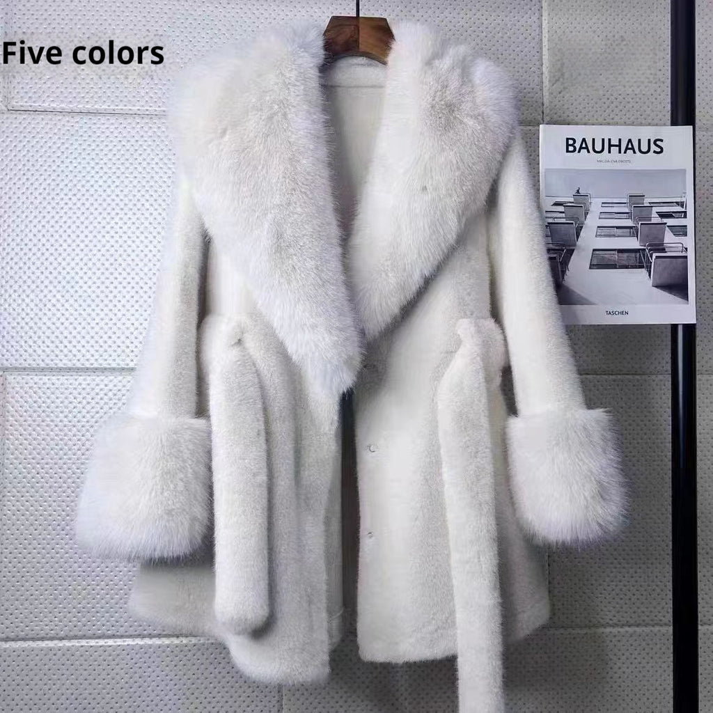 Manteau en fausse fourrure de vison Baoou à manches lanterne, version mode avancée