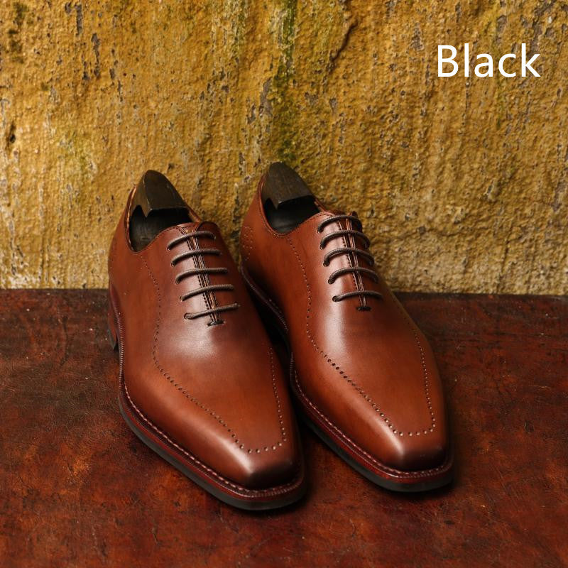 Chaussures de ville à lacets en cuir vintage pour hommes, noires et marron, pointures 38-44
