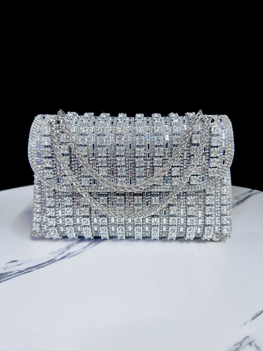 Full Diamond Handbag European American Retro Polyester