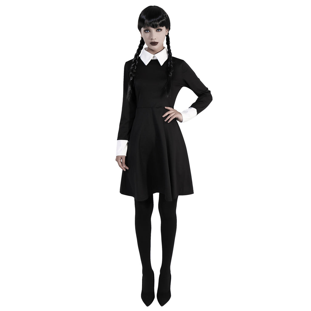 Women's Dark Retro Black Polyester Halloween Dress