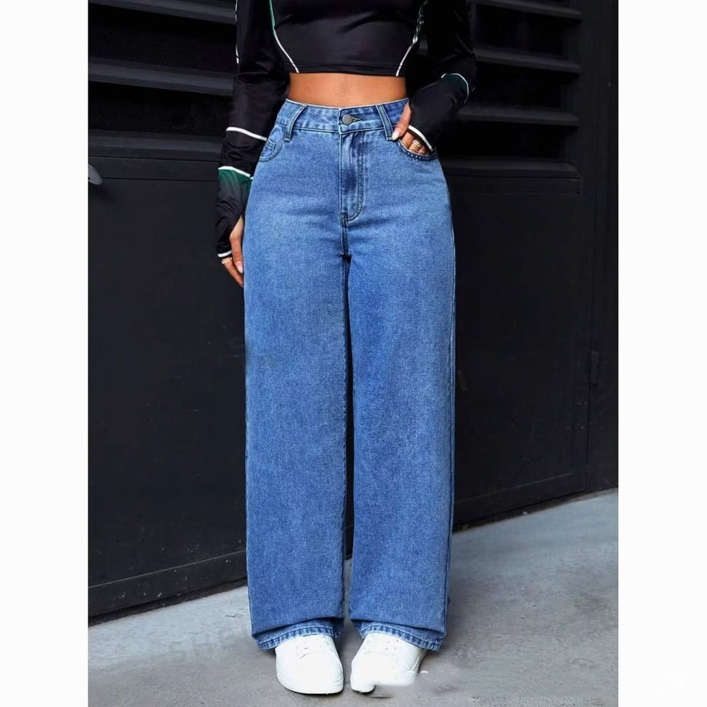 Jean droit taille haute femme - Doux et épicé