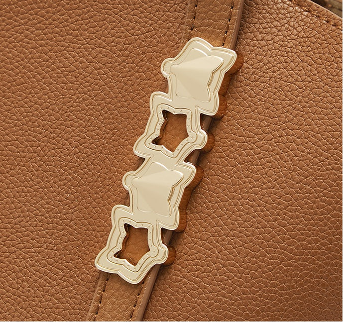 Large Capacity Cow Leather Basket Shoulder Bag