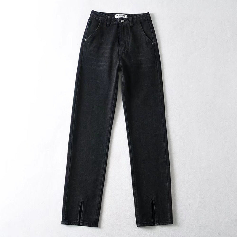 Pantalon en jean amincissant taille haute rétro américain