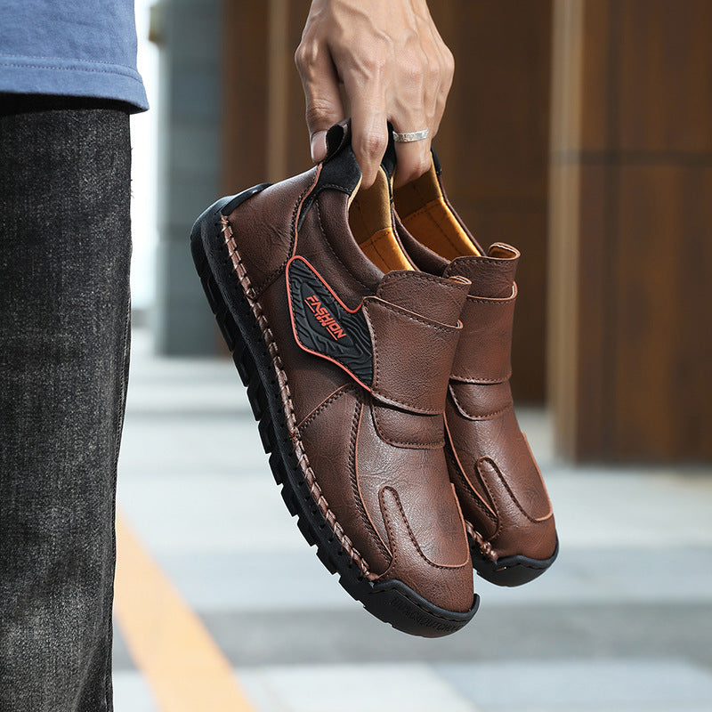 Handmade Leather Casual Stitching Platform Shoes Plus Size