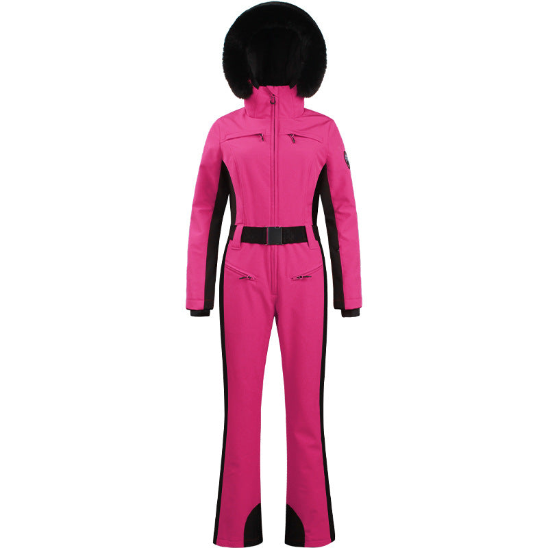 Combinaison de ski d'hiver professionnelle double couche thermique imperméable et ajustée