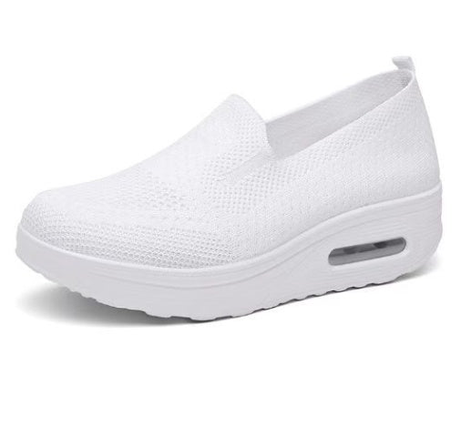 Chaussures de marche à coussin d'air en maille pour femme avec semelles épaisses
