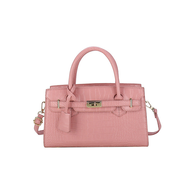 Crocodile Pattern Kelly Hard PU Handbag for Women