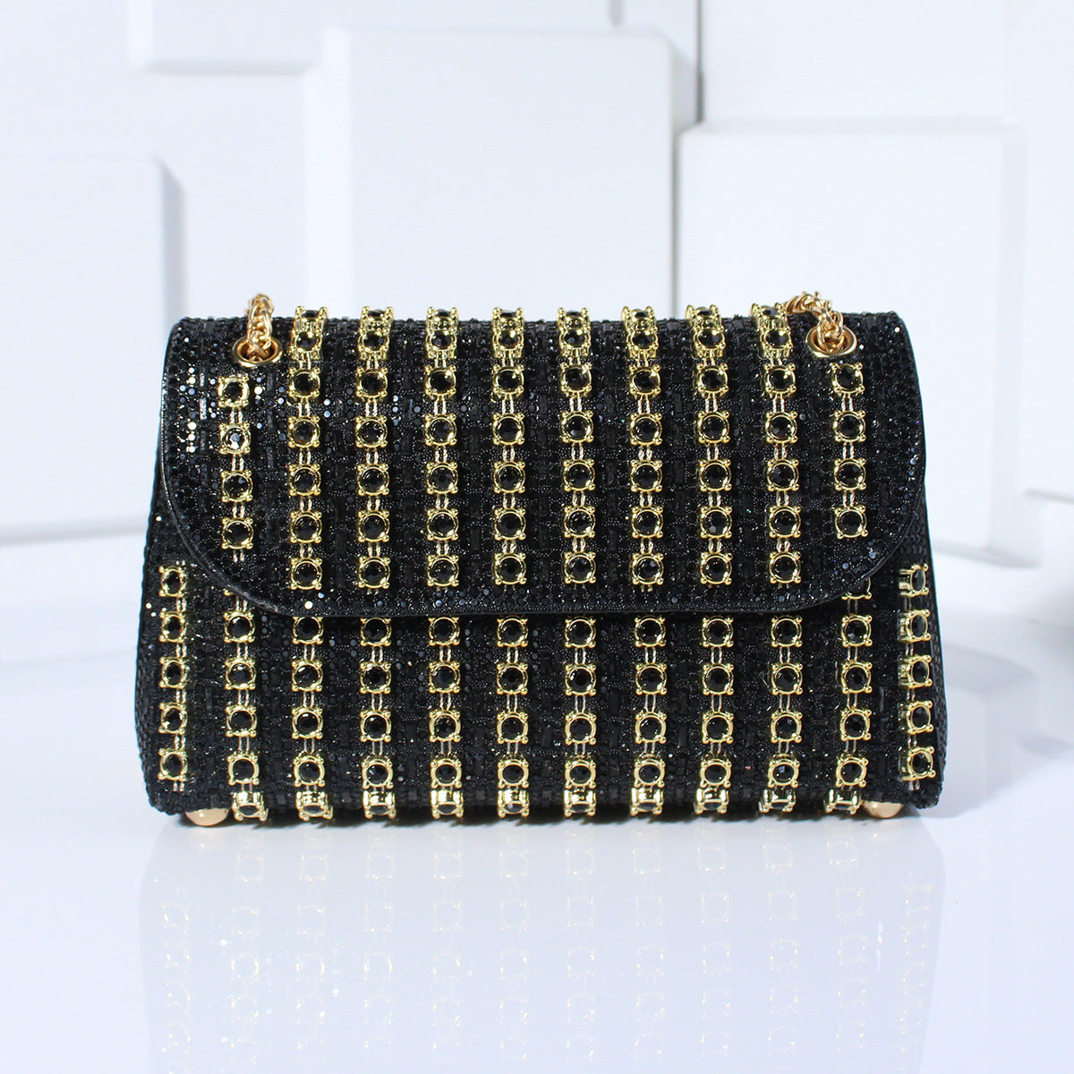 Fashion Diamond-Embedded Crossbody Dinner Bag with Hand Carrying