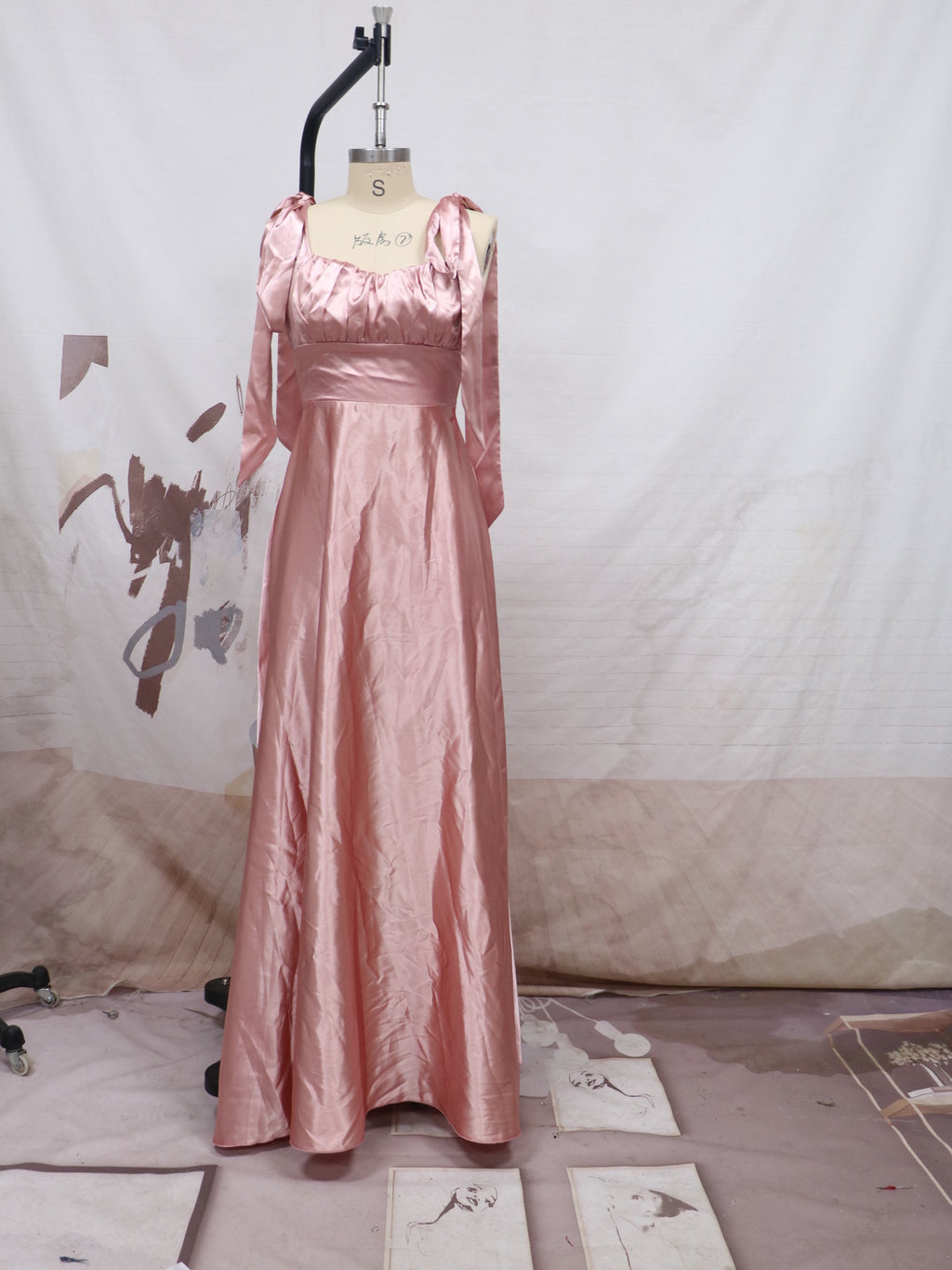 Robe de soirée sans manches en polyester pour demoiselle d'honneur