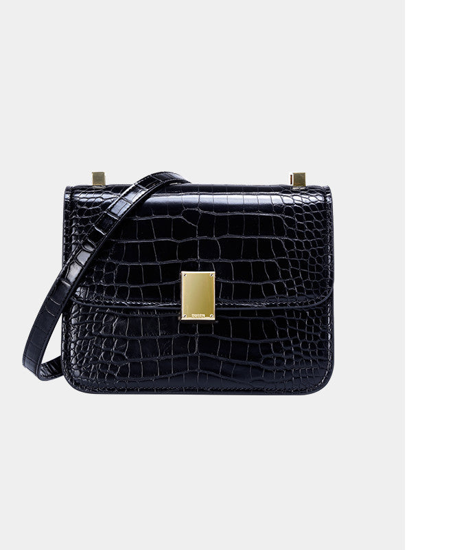 Pattern Women's PU Leather Crocodile Messenger Tofu Bag – Light Luxury, All-Match, Small & Large Sizes