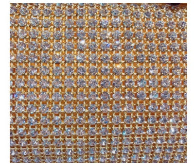 Gold Rhinestone Bridal Dinner Bag with Chain Handle
