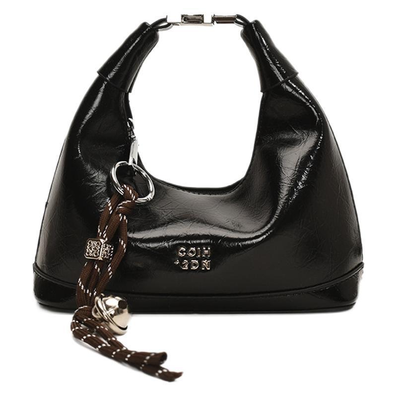 Sac à bandoulière en PU style rétro, simple, 20,5 x 9,5 x 20 cm