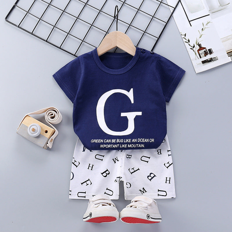 Children's Short-sleeved Suit Pure Cotton T-shirt Shorts