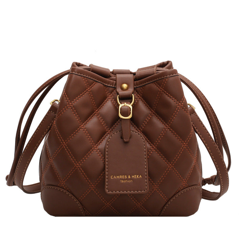 Fashion Rhombus Handbags One-shoulder Bucket Bag