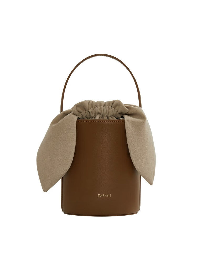Sac Seau en Peau de Vache pour Femme, Sac à Bandoulière Cylindrique