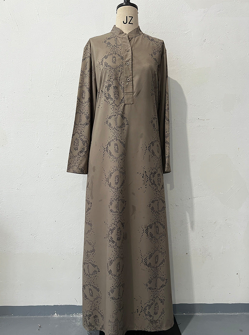 Women's Fashion Stitching Design Elegant Long Sleeve Dress