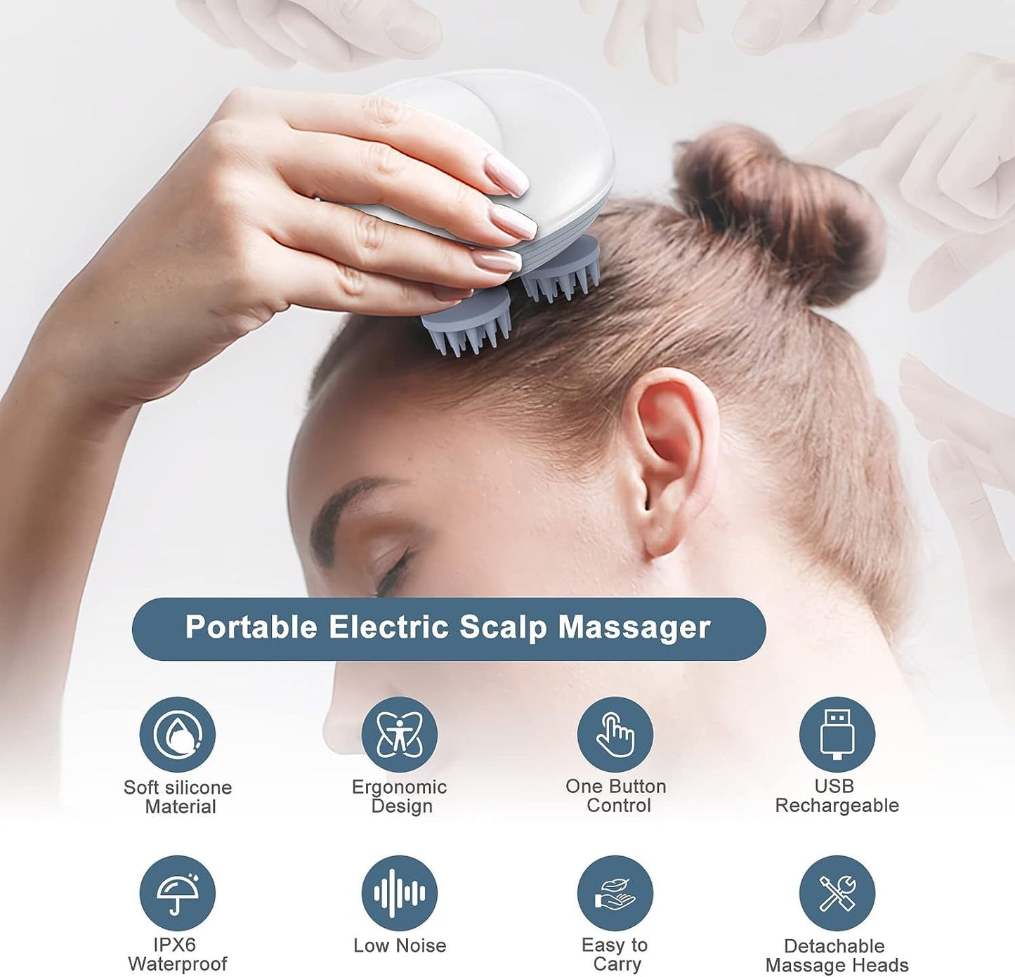 Masseur électrique pour chat, gratte-tête et dos pour soulager les tensions, outil de massage pour animaux de compagnie, masseur de tissus profonds pour les épaules, le cou et le cuir chevelu.