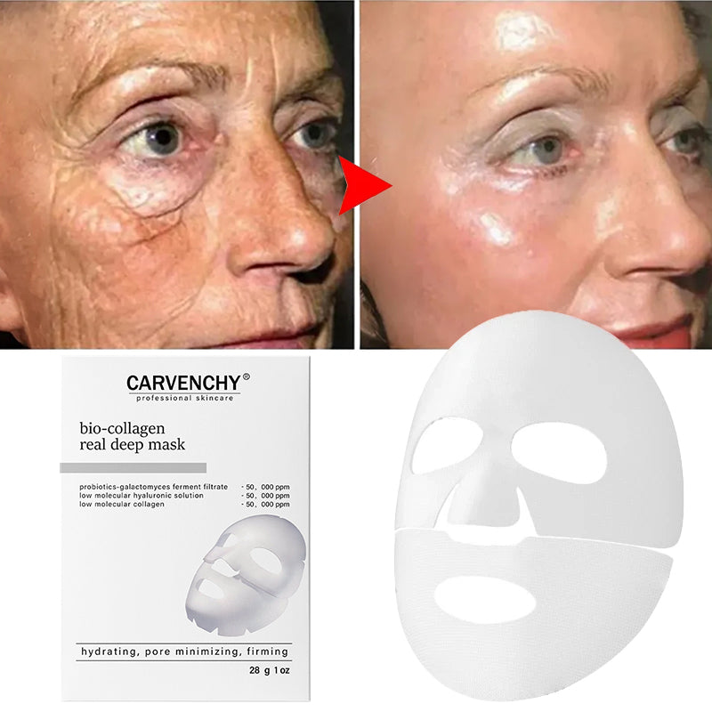Masque facial anti-rides au collagène, soin anti-âge, atténue les ridules, lifte, raffermit et illumine la peau