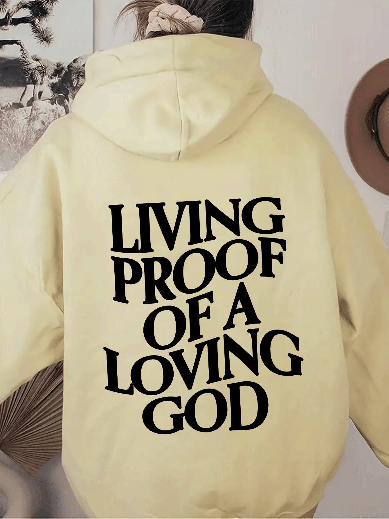 Sweat à capuche brossé en polyester pour femme Couleurs unies S-XXL