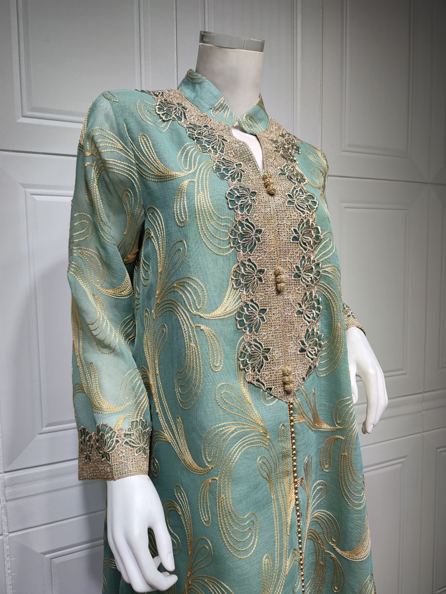 Muslim Spring Summer Middle East Embroidered Swing Dress