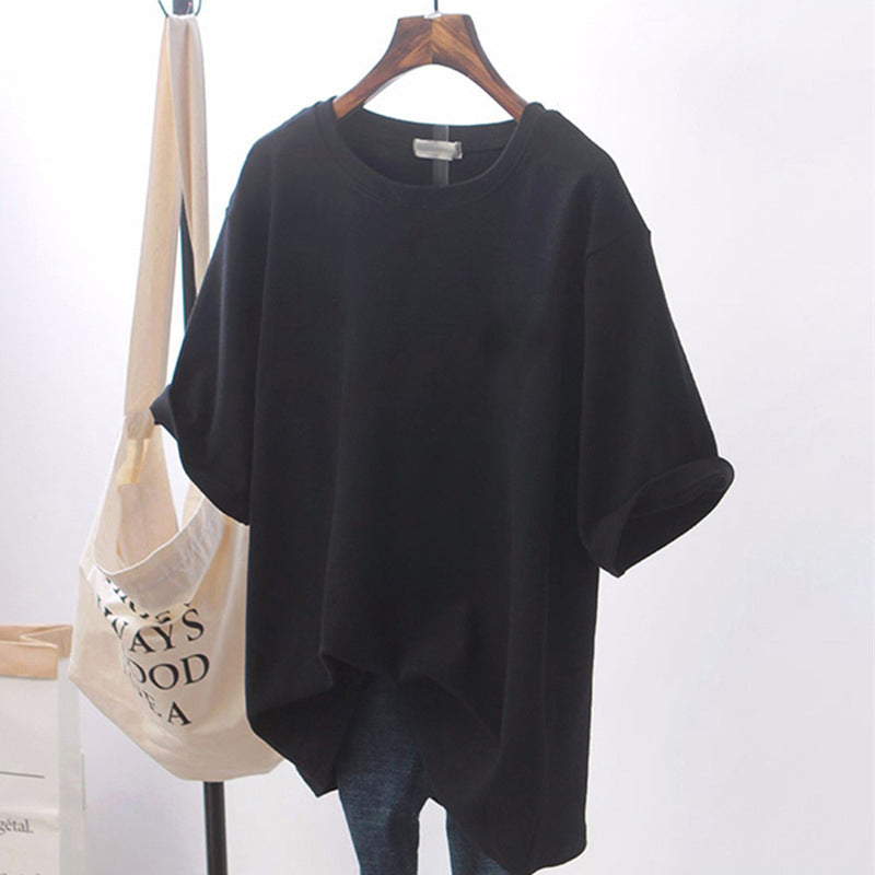 Design Sense Chic White Loose Short-Sleeve T-Shirt for Women