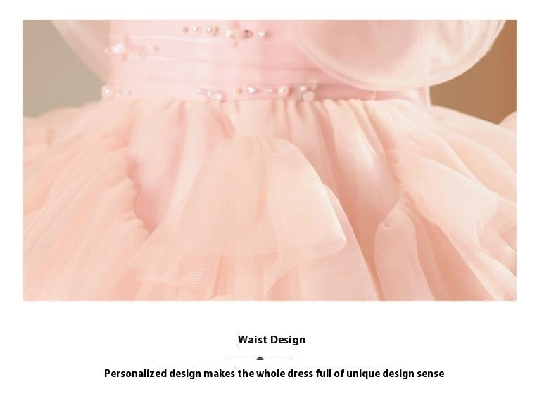 Robe jupon rose de performance pour piano, princesse, pour filles