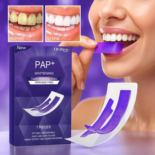 Bandes blanchissantes pour les dents Bandes pour les dents violettes Application sèche