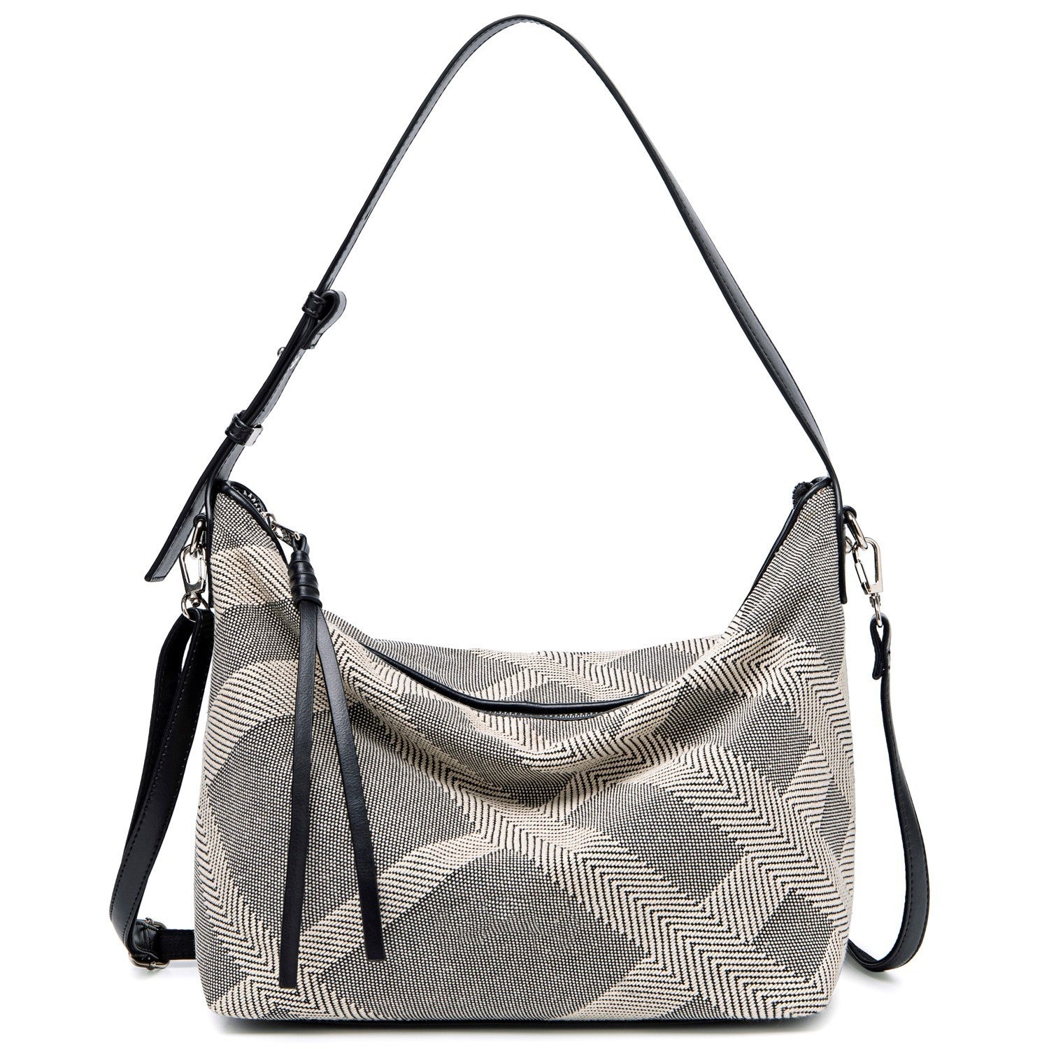 Sac bandoulière gris en polyester portable pour femme