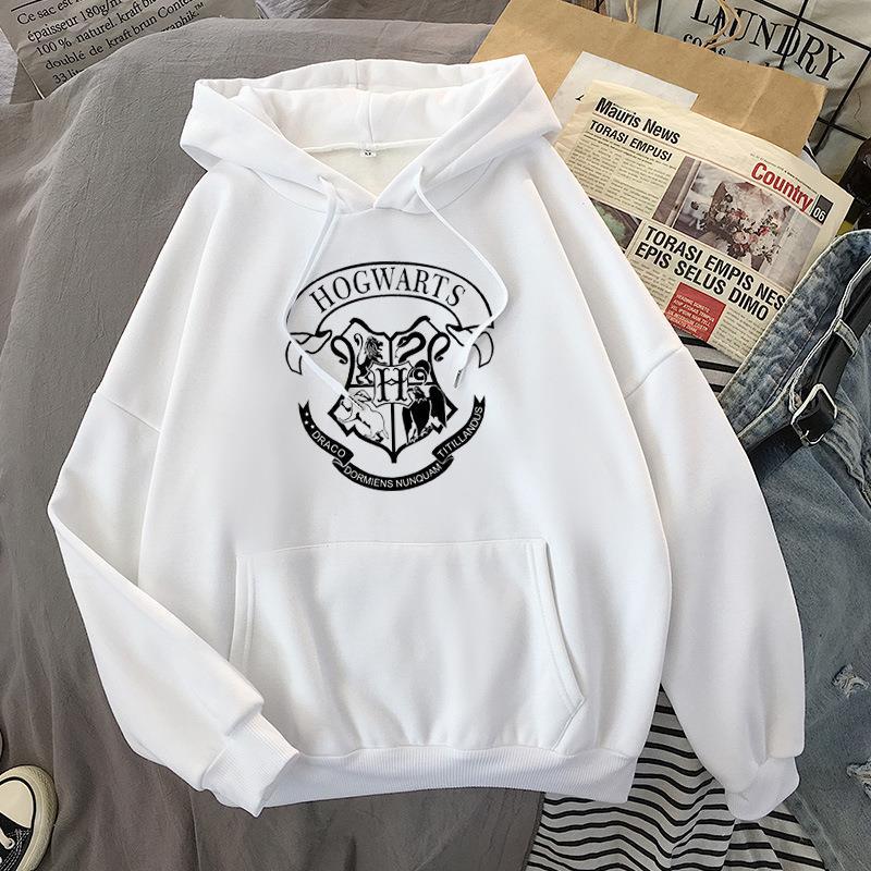 Autumn Winter Casual Loose-Fit Printed Hoodie Sweater