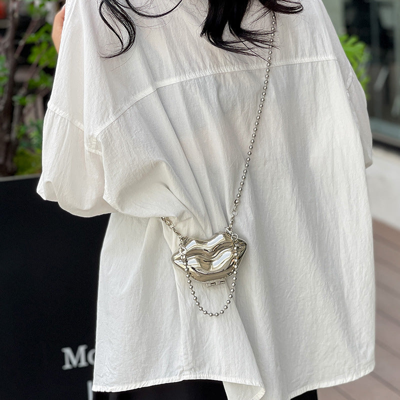 Personalized Lip Shape Shiny Shoulder Bag
