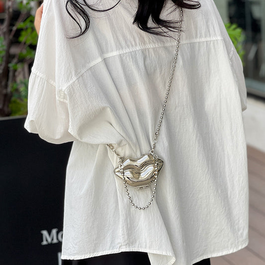 Personalized Lip Shape Shiny Shoulder Bag