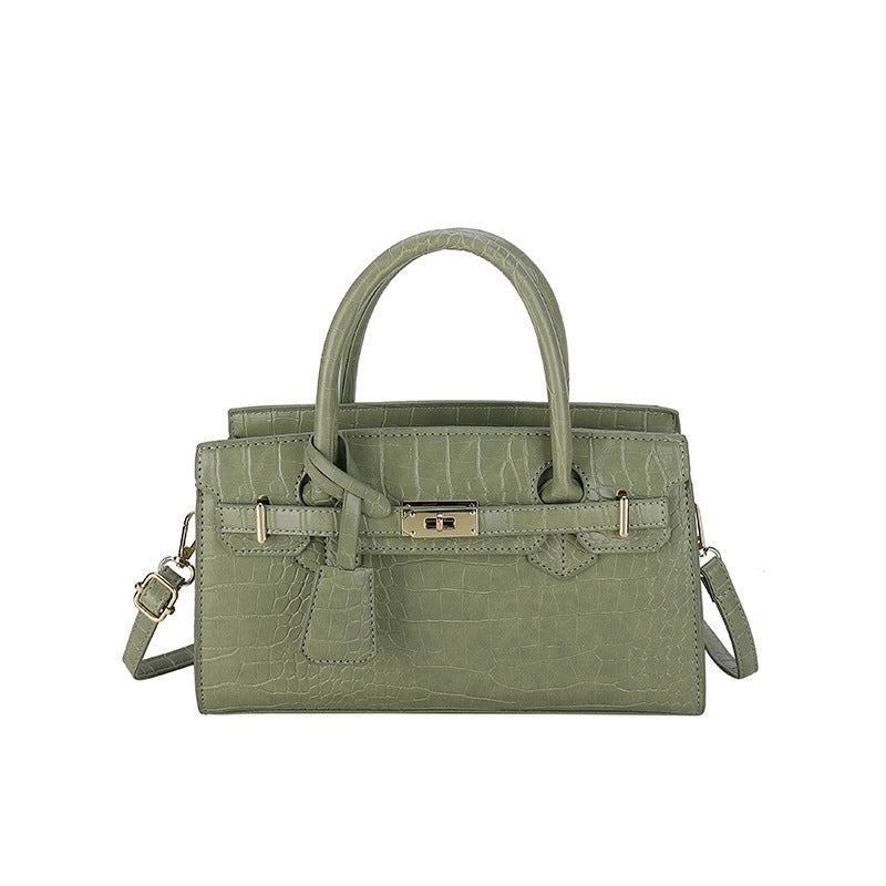 Crocodile Pattern Kelly Hard PU Handbag for Women