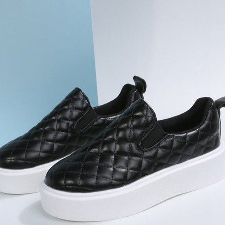 Chaussures plates en cuir à plateforme écossaises pour femmes