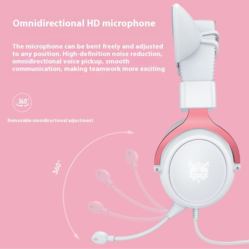 Cute E-sports Computer Head-mounted PS4 Gaming Headset