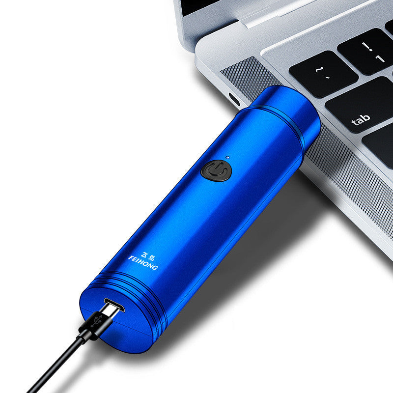 Mini rasoir électrique portable rechargeable avec tondeuse à double lame