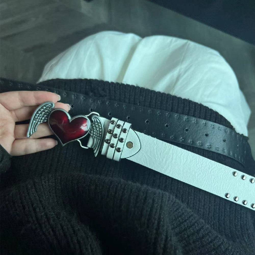 Fashion Personality Heart Wings Belt Ladies