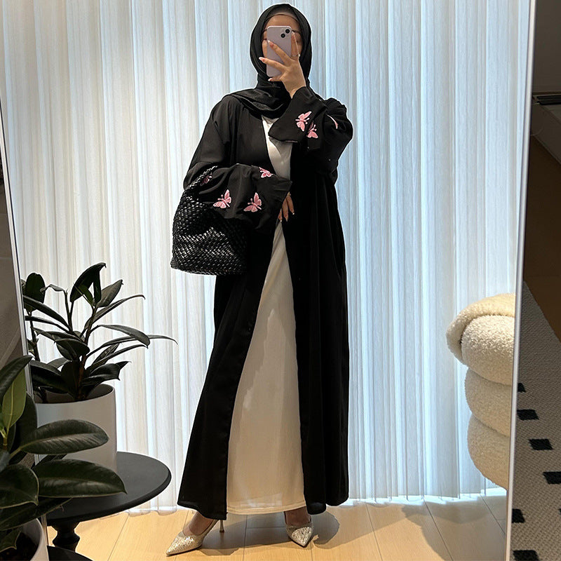 Robe à manches chauve-souris imprimé animal pour femmes musulmanes grandes tailles