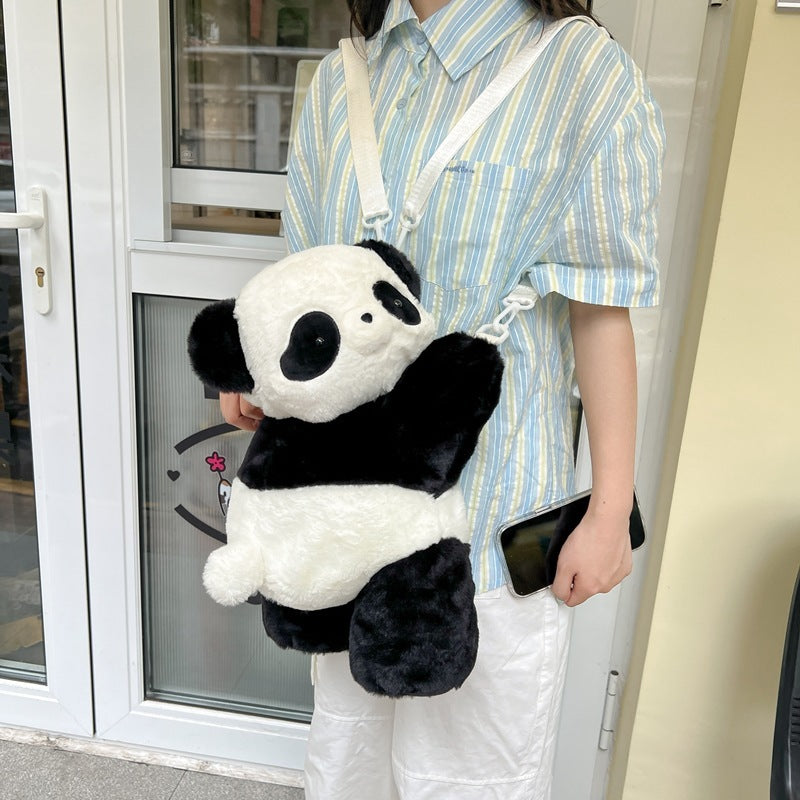 Women's Plush Panda Girl Backpack – Multiple Sizes