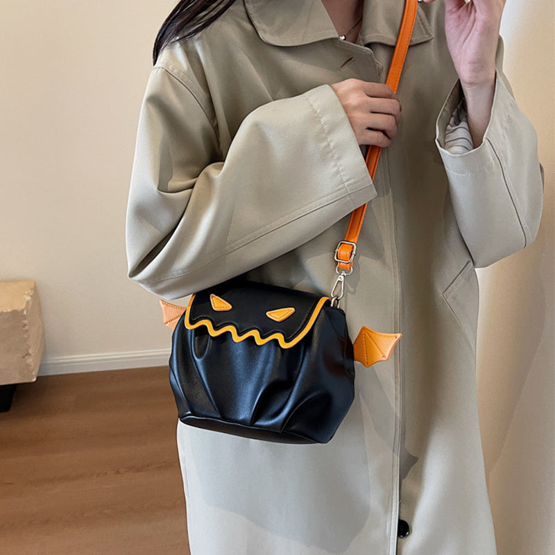 Sac bandoulière citrouille d'Halloween amusant en dessin animé PU