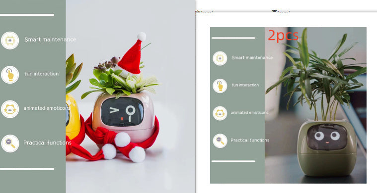 Smart Planter with 7 Sensors & AI Chips for Easy, Fun Plant Care – Over 49 Expressions
